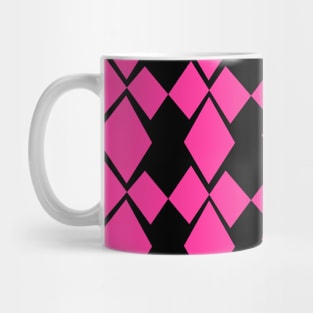 Geometric Diamonds Design (Hot Pink and Black) Mug